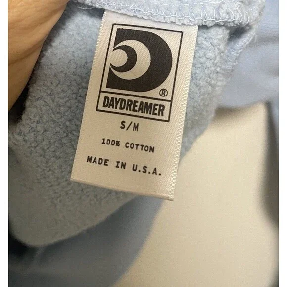 Daydreamer No Harm In Kissing Baby Blue Crew Sweatshirt S/M NWT - Picture 5 of 5